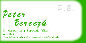 peter bereczk business card